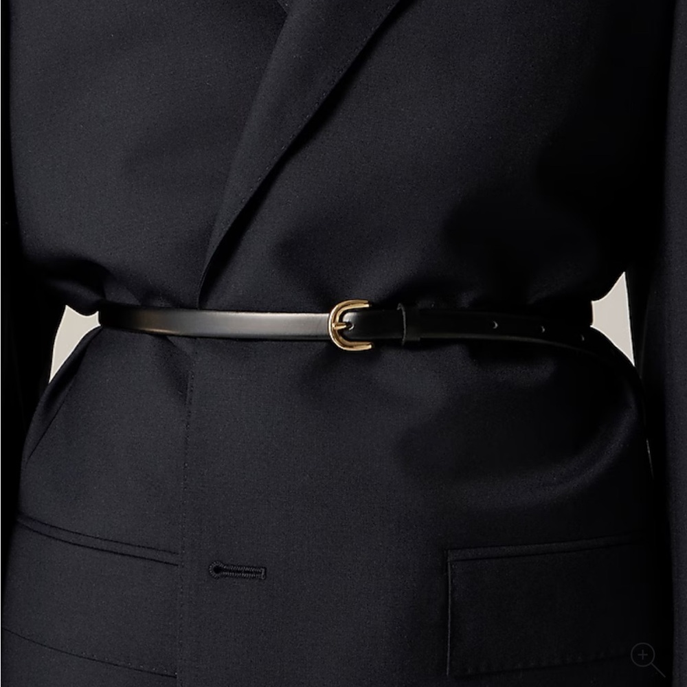 NWT J. Crew Skinny Italian Leather Belt in Black